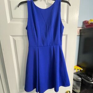 B Darlin Royal Blue Halter Fit and Flare Cocktail Dress Size 3/4